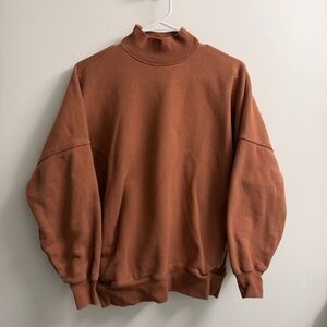 Aritzia TNA Sweatfleece Cozy Fleece Mock Neck Sweatshirt